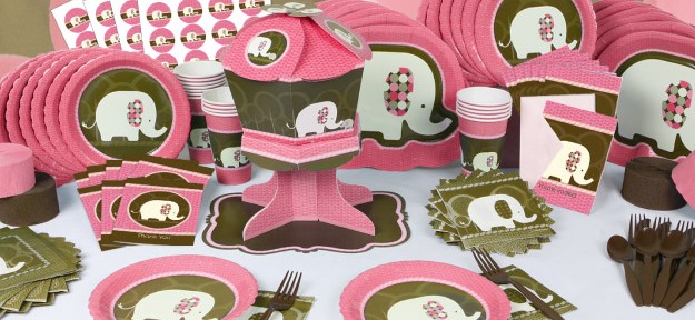 Pink Elephant Themed Baby Shower Decorations